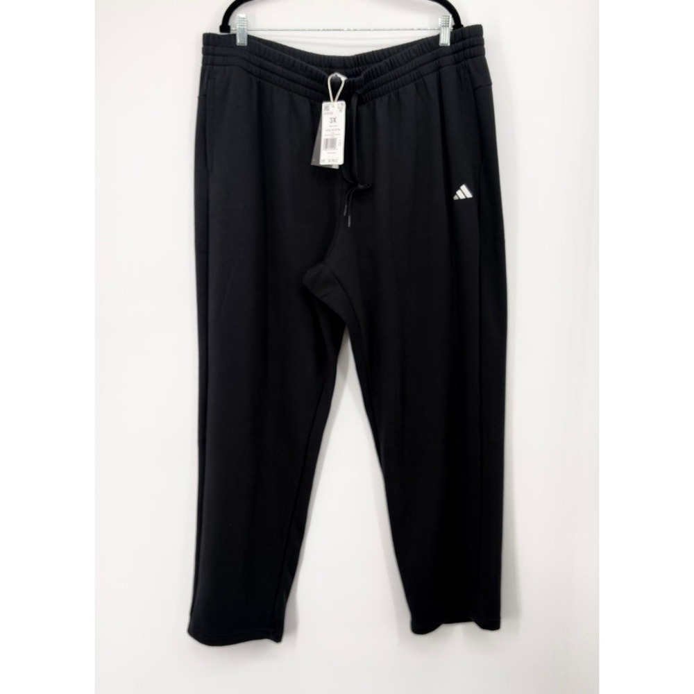adidas Essentials Small Logo Feel Cozy Open Hem Joggers Women's 3X Black NWT